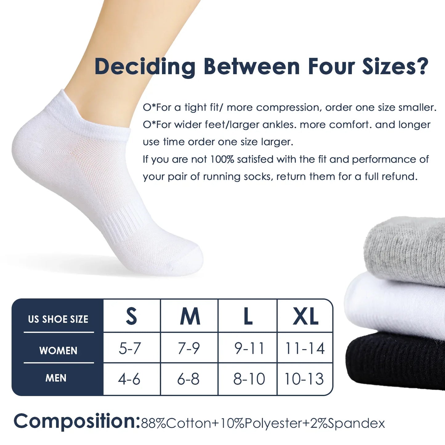 6Pairs Women Men Socks Couple Student Cotton New plus Size Sports Ear Mesh Spot Running Solid Color Boat Ankle Socks-Gennys fashion