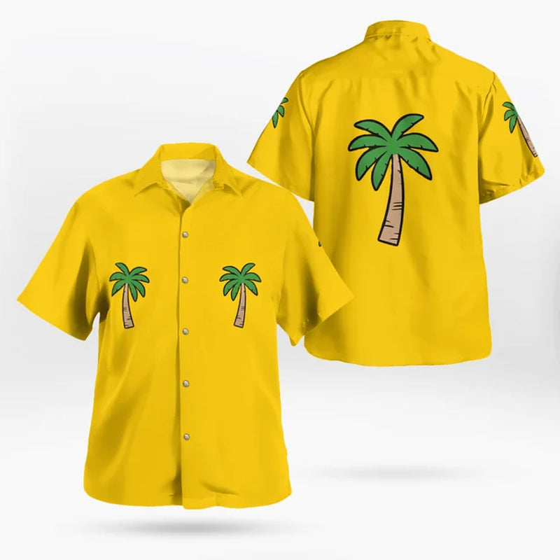 Hawaiian Men'S Shirt Clothing Sunflower 3D Print Cosplay Clothing Summer Anime Short Sleeve Beach Fashion Oversized Lapel Tops-Gennys fashion