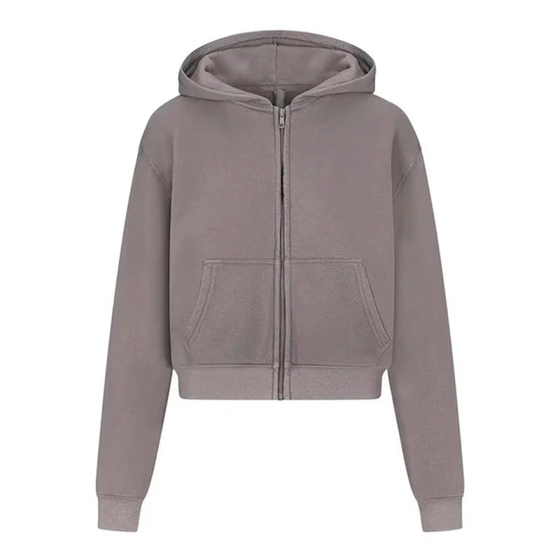 Kendall COTTON FLEECE ZIP up HOODIE Kims Cotton Fleece Zip up Hoodie-Gennys fashion