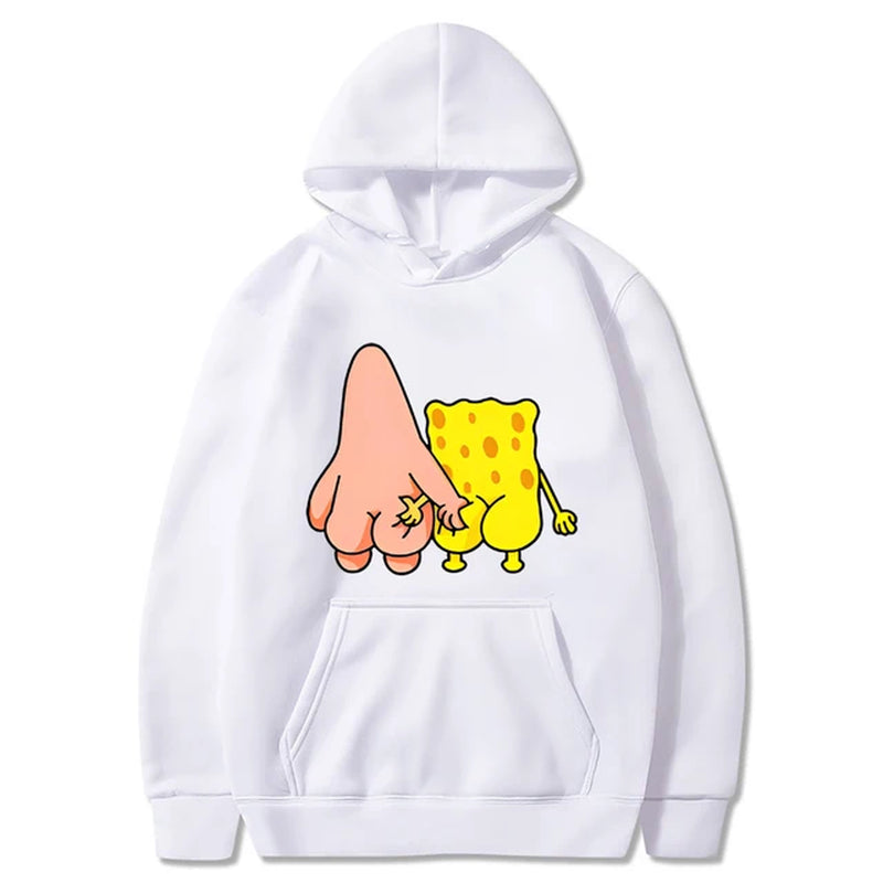 Fun and Funny Spongebob Squarepants and Patrick Star Men'S and Women'S Fashion Anime Street Trend Y2K Leisure Sports Hoodie-Gennys fashion