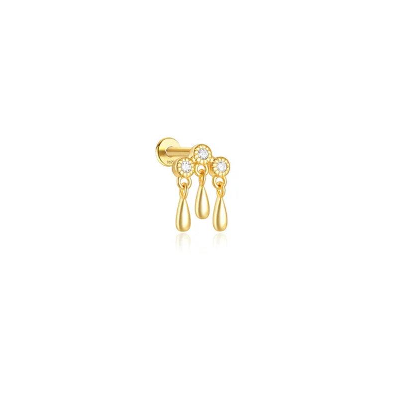 925 Silver Rhombus Zircon Stud Earrings-Gennys fashion