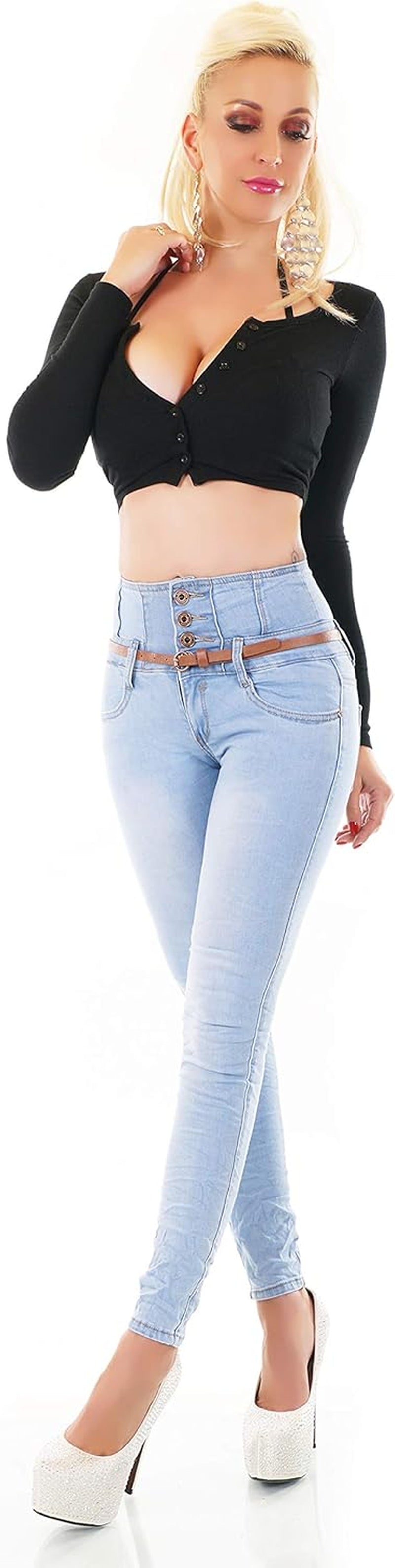 Women'S High Waist Jeans Skinny Slim Stretch Denim Trousers UK Sizes 4-14-Gennys fashion
