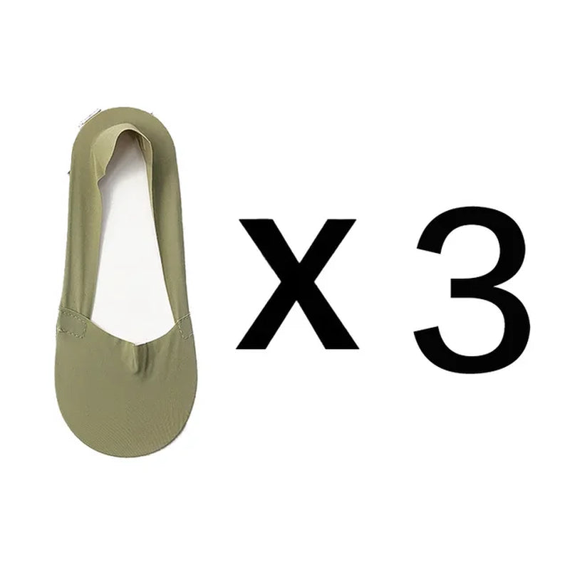 3 Pairs Women Socks High Quality Matching Casual Socks Summer Thin Cotton Bottom Non-Slip Invisible Low Short Socks Breathable-Gennys fashion