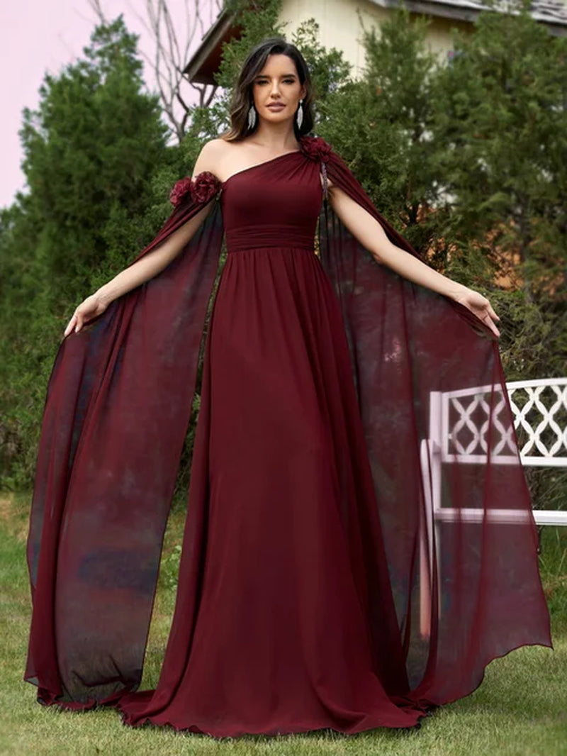 Lucyinlove Luxury Chiffon Streamer Navy Evening Dress Long 2024 Elegant Dress Bridesmaid Party Prom Arabia Flower Cocktail Dress-Gennys fashion