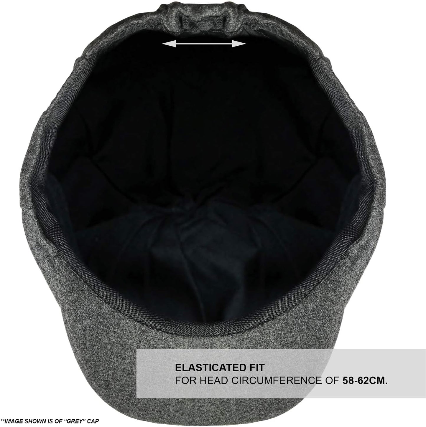 Unisex Mens Ladies Plain 8 Panel Wool Blend Baker Boy Newsboy Flat Cap