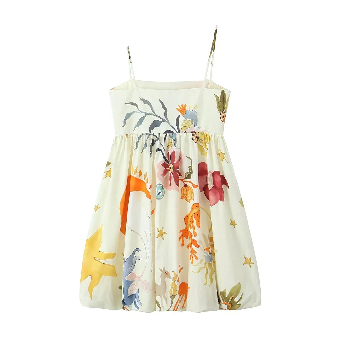 Women Fashion Summer Printing Loose Side Zip Sleeveless Backless Sling Mini Dress Chic Female French Elegance Evening-Gennys fashion