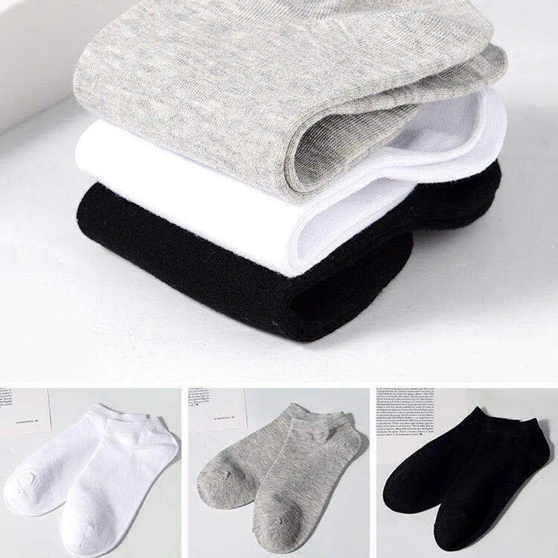 10 Pairs and 5Pairs Women'S Socks Solid Color White Black Ankle Socks Breathable Sports Comfortable Cotton Floor Socks for Women-Gennys fashion