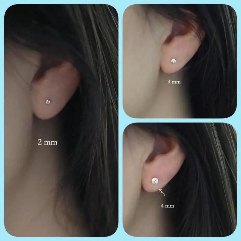 14 K Gold Crystal Earring for Women, Mini Dainty Simple Style, Small Stud Earrings, Jewelry Gift, Kj50-Gennys fashion