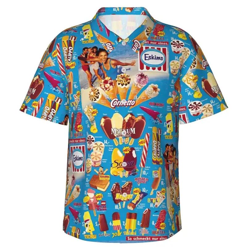 Funny Men Shirt Summer Casual Fashion Short Sleeved Shirt for Men Loose Breathable Hawaiian Shirt Man Casual Men'S Clothing Top-Gennys fashion