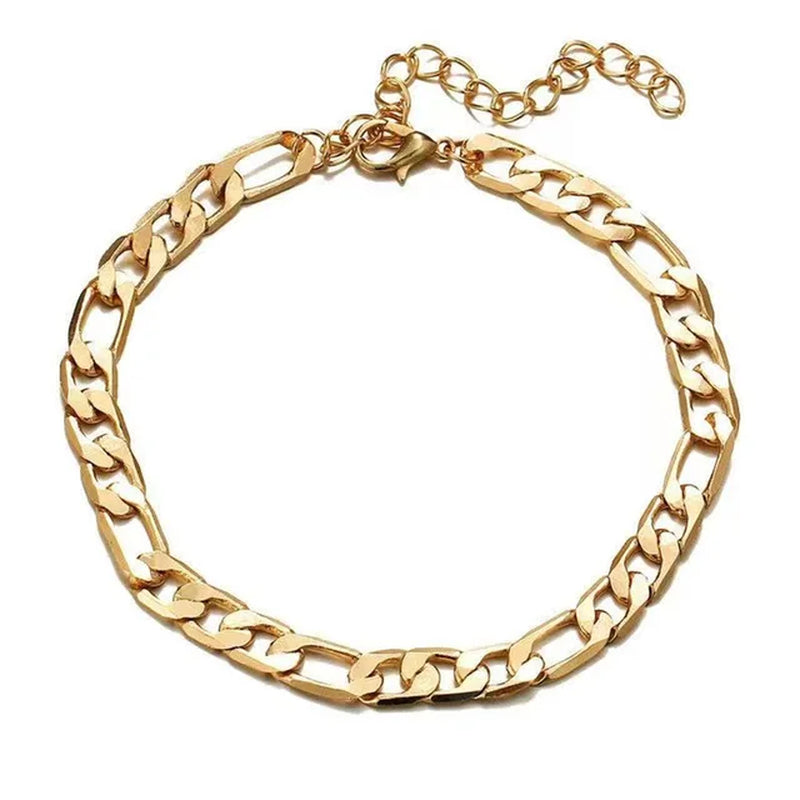 Gold Boho Cuban Chain Bracelet Set