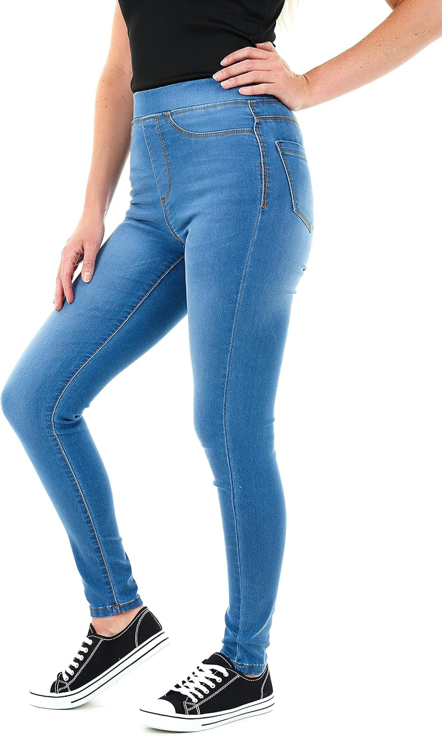 Jean Women'S Denim Jeggings Skinny Fit Classic Casual Trousers with Pockets-Gennys fashion