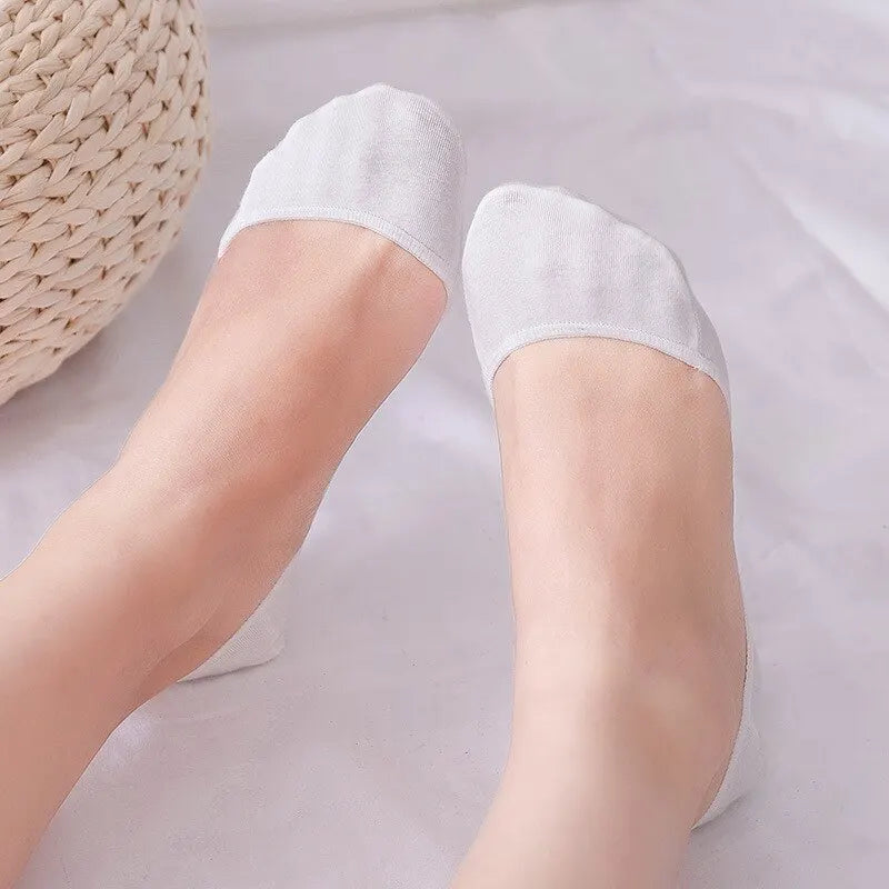 5 Pairs Summer Mesh Womens Thin Breathable Hollow Invisible Silicone Non Slip Candy Colored Female Socks-Gennys fashion