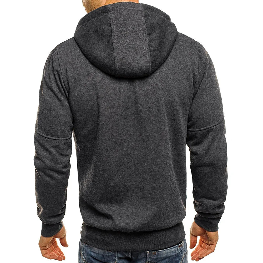 Men'S Hoodies Long Sleeve Sweatshirt Zipper Design Hooded Sweatshirt for Men Clothing Sportswear Slim Fit Casual Jacket-Gennys fashion