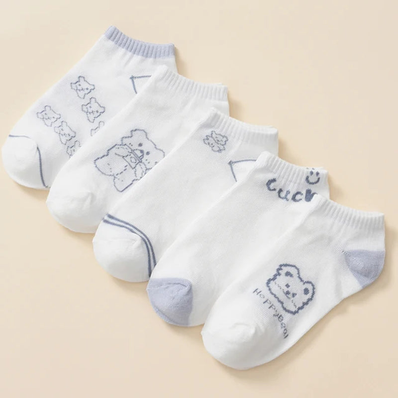 5 Pairs of Avocado Ankle Socks Cartoon Fresh Fashion Breathable Summer and Autumn 2023 New Kawaii Comforts Women'S Boat Socks-Gennys fashion