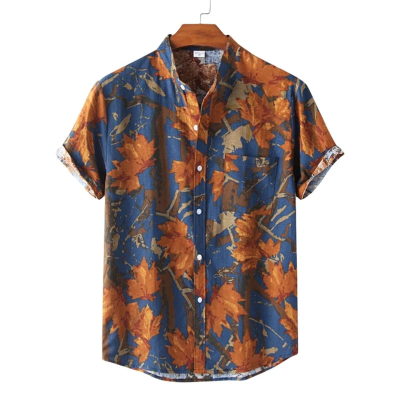 Summer Shirt Men'S Shirts T-Shirts Man Fashion Clothing Blouses Luxury Social Hawaiian Cotton High Quality Polo Short Sleeve-Gennys fashion