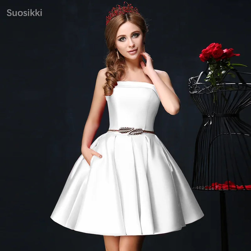 Strapless Mini Cocktail Dress 2020 Ball Gown Homecoming Dresses Vestido De Festa Longo Prom Dress-Gennys fashion