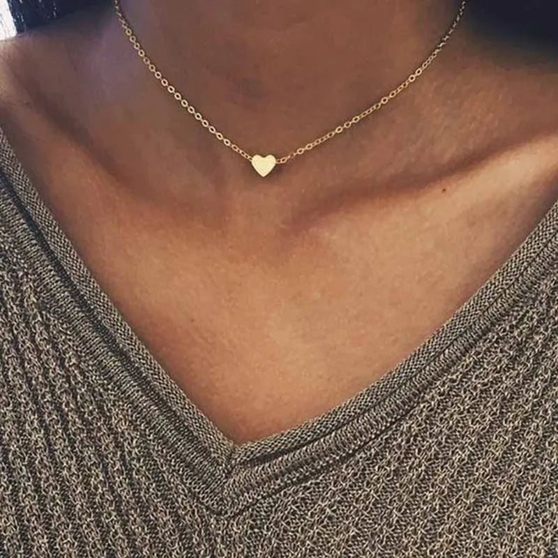Zircon Heart Star Pendant Necklace Set