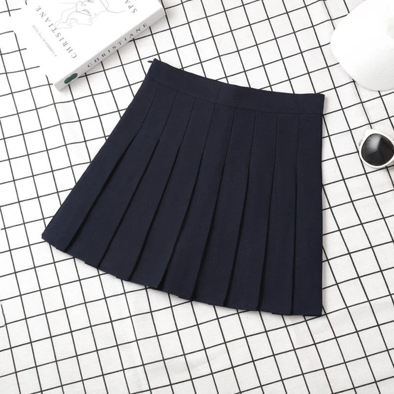 Brown Skirt Ladies 2022 Summer Clothes Women'S High Waist Harajuku Korean Style Black Mini Pleated Skirt for School Girl Uniform-Gennys fashion