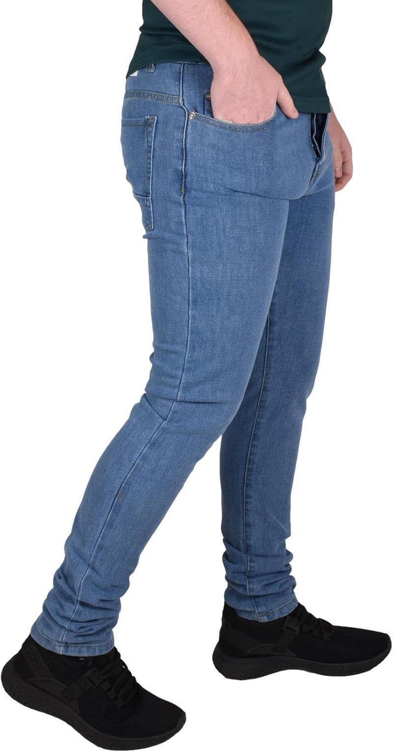 Mens Skinny Jeans Denim Pants Stretch Fit Men Trouser Button Fly Casual Bottom-Gennys fashion