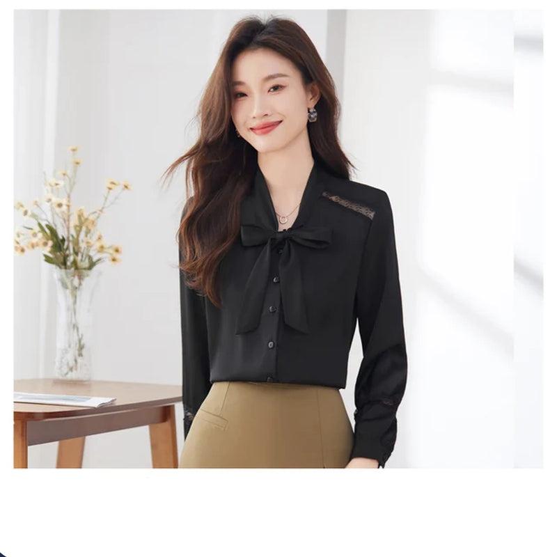 Aiyssa-Women'S Long-Sleeved Shirts, Professional Fashion, New, Show Elegant Temperament, 2024-Gennys fashion