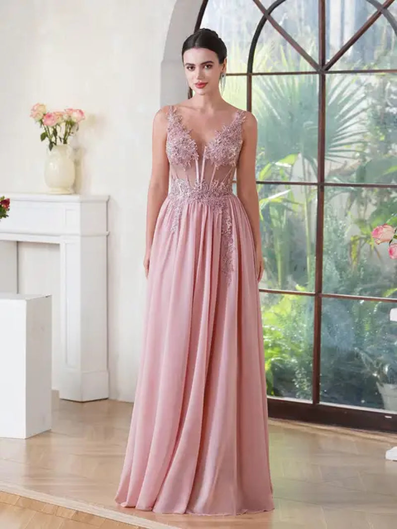 Elegant Dusty Pink Prom Dresses