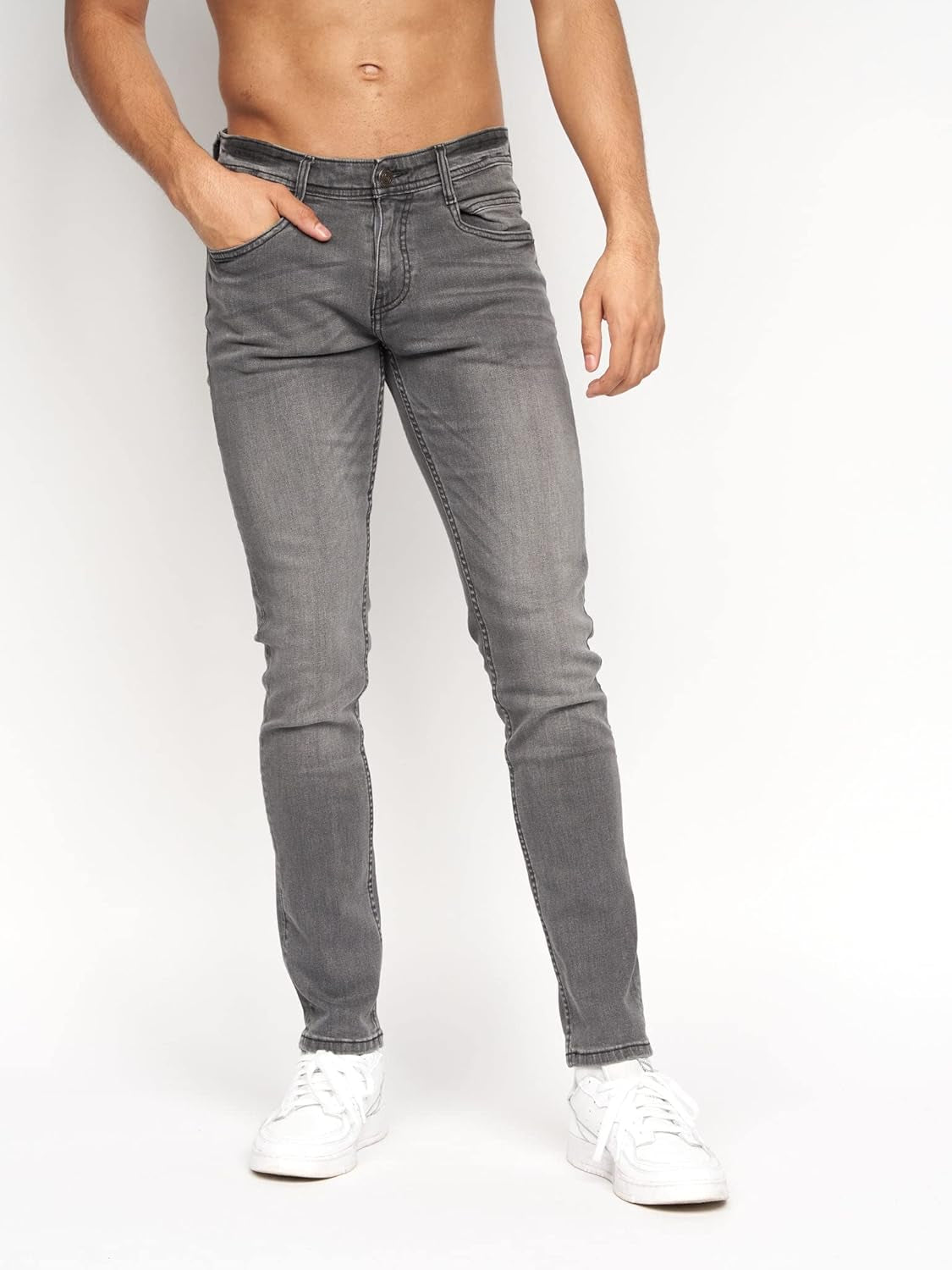 - Mens 'MAYLEAD' Everyday Essential Slim Fit Stretch Jeans | 'TRANFOLD' Ripped Faded Abraised Effect Cotton Rich Straight Jeans - W30-W40 L30-L34-Gennys fashion