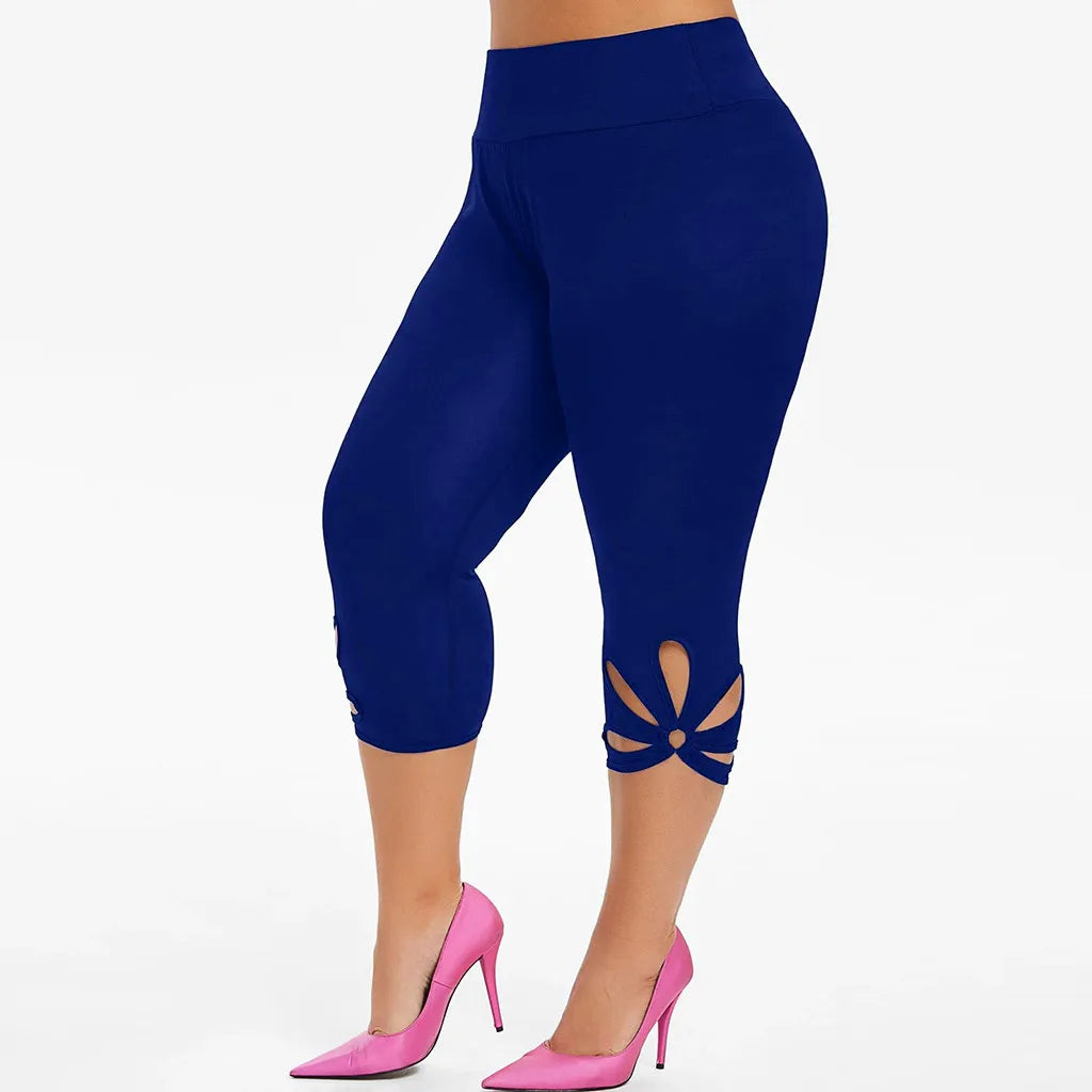 Women'S Leggings Spring and Summer Elastic High Waist Slim Seamless Leggings Hollow Out Casual Fitness Pants plus Size 5XL-Gennys fashion