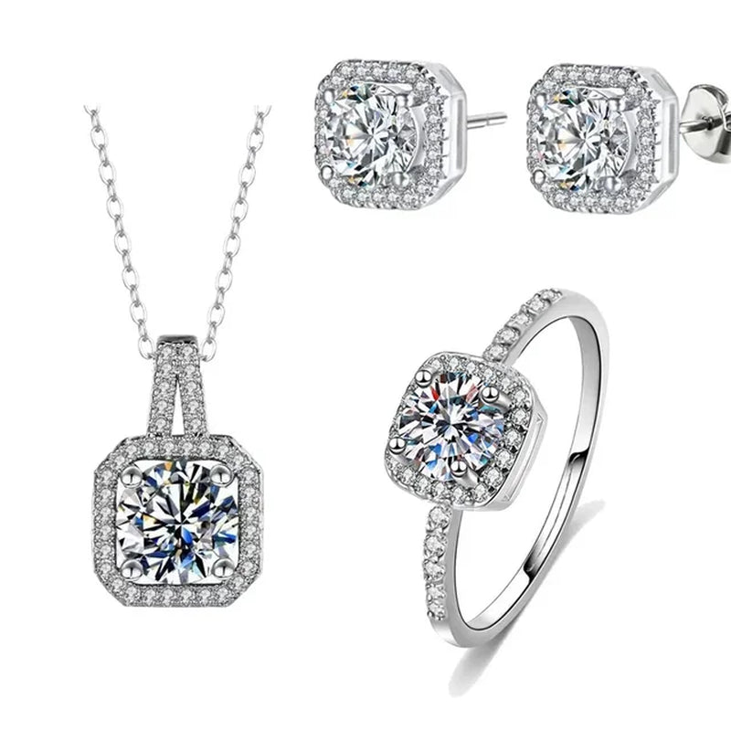 3Pcs Moissanite Jewelry Set