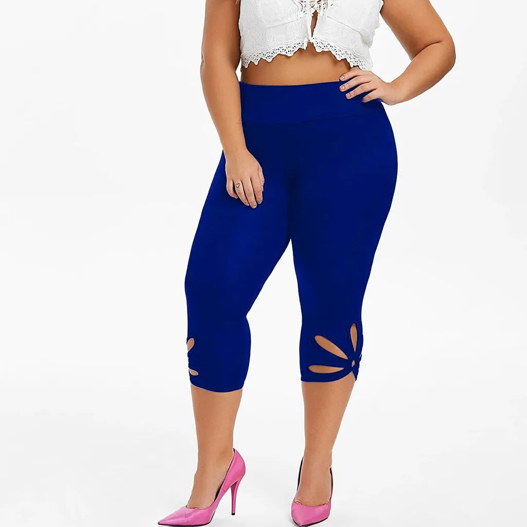 Women'S Leggings Spring and Summer Elastic High Waist Slim Seamless Leggings Hollow Out Casual Fitness Pants plus Size 5XL-Gennys fashion