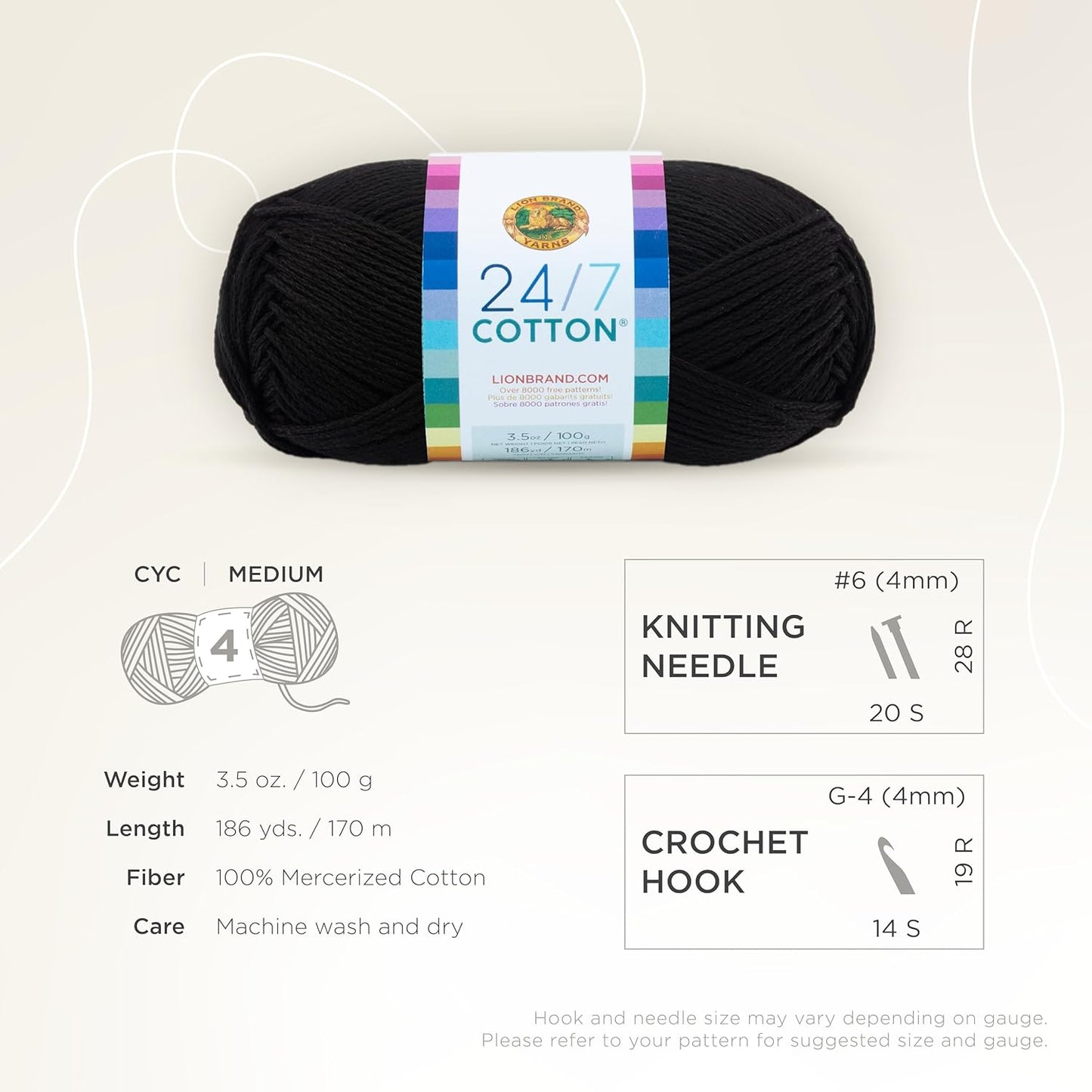 Company Cotton Yarn, 100 Percent Cotton, Black,15.24X6.35X6.35 Cm-Gennys fashion
