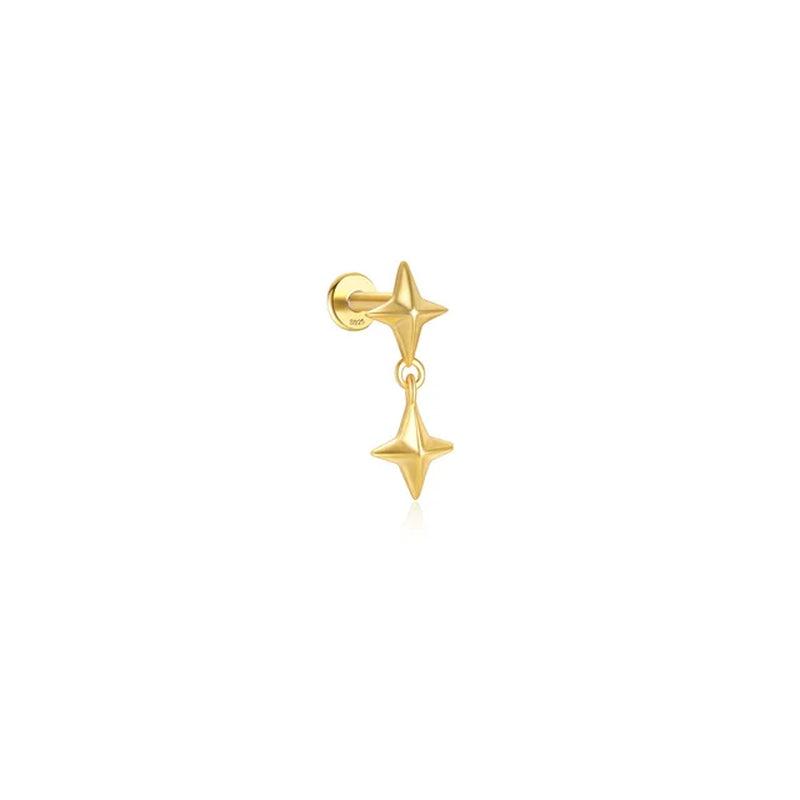 925 Silver Rhombus Zircon Stud Earrings-Gennys fashion
