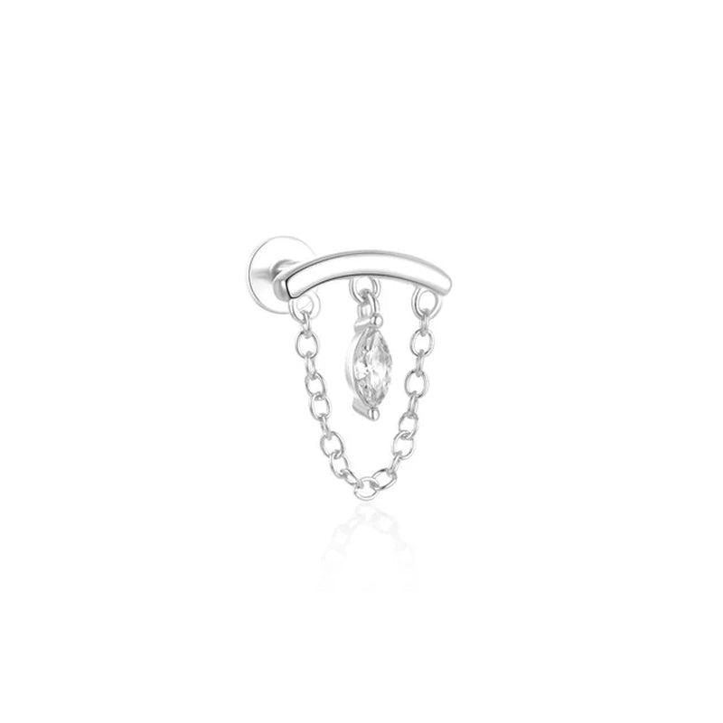 925 Silver Square CZ Stud Earrings-Gennys fashion