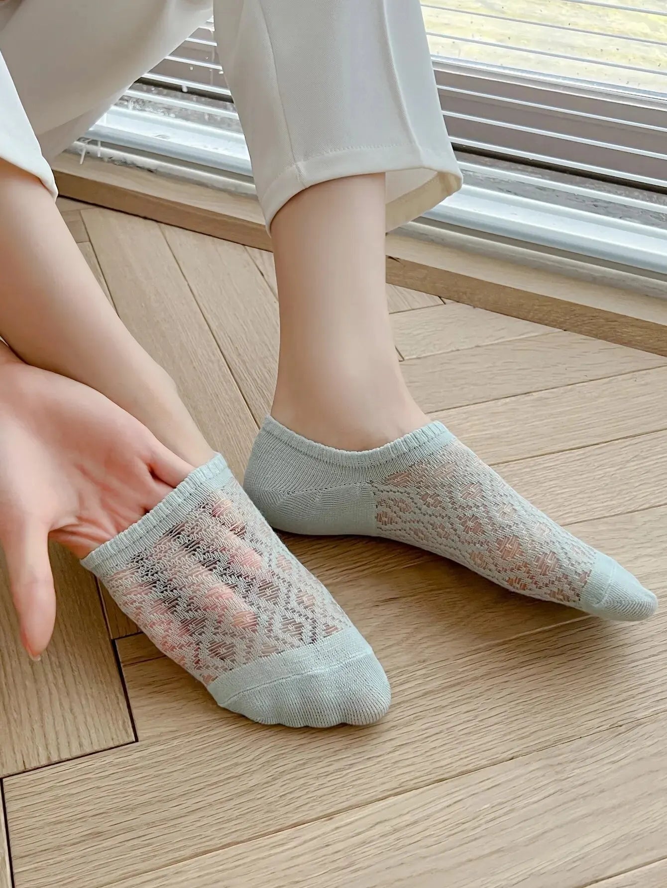 5 Pairs Mesh Ventilation Short Socks, Soft & Lightweight Low Cut Ankle Socks, Women'S Stockings & Hosiery-Gennys fashion