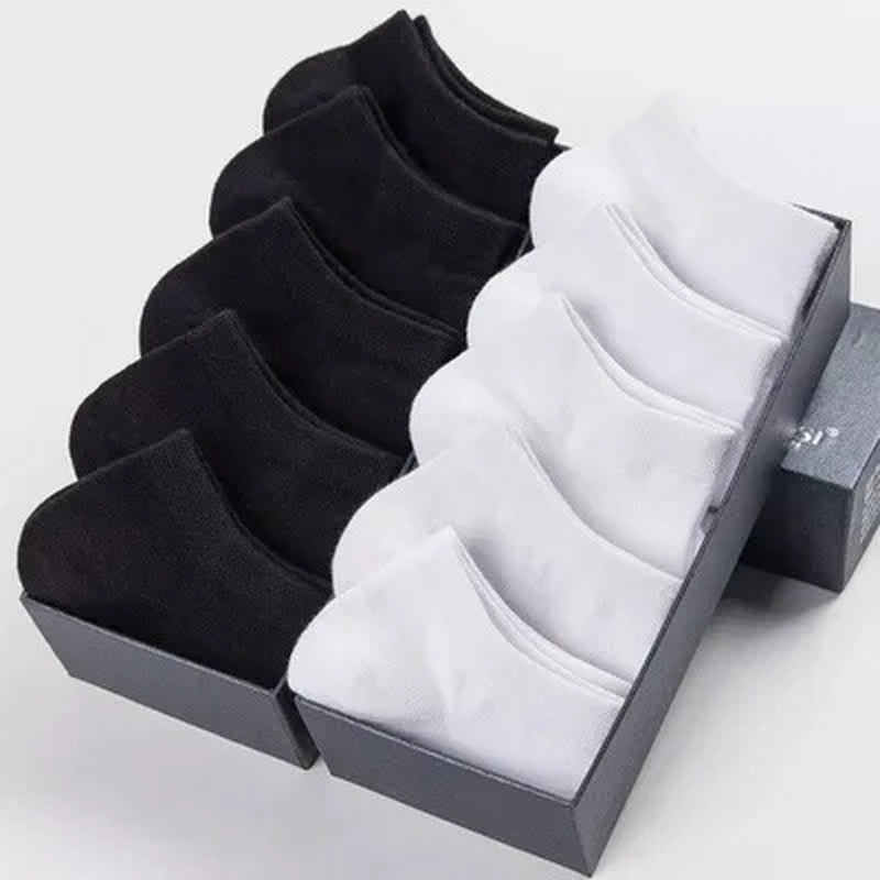 10 Pairs and 5Pairs Women'S Socks Solid Color White Black Ankle Socks Breathable Sports Comfortable Cotton Floor Socks for Women-Gennys fashion