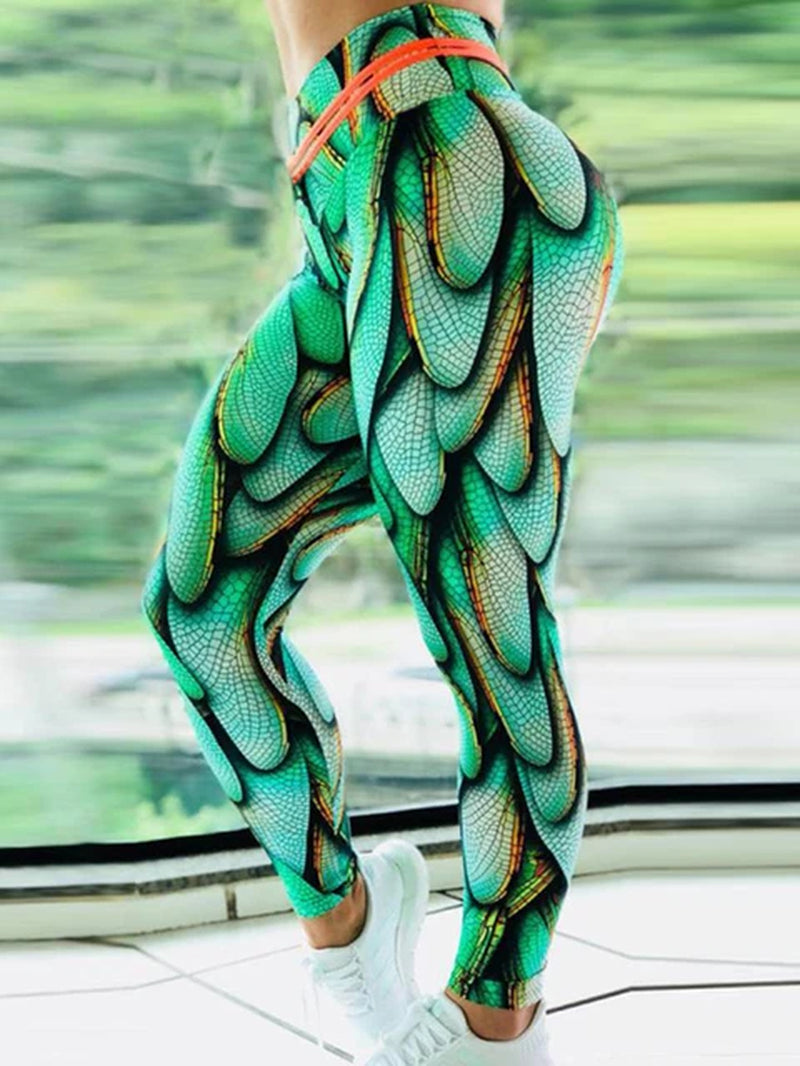 Women Sport Leggins Gym Training Weave Printed Leggings High Waist Elastic Yoga Pants Fitness Joggings Running Femme-Gennys fashion