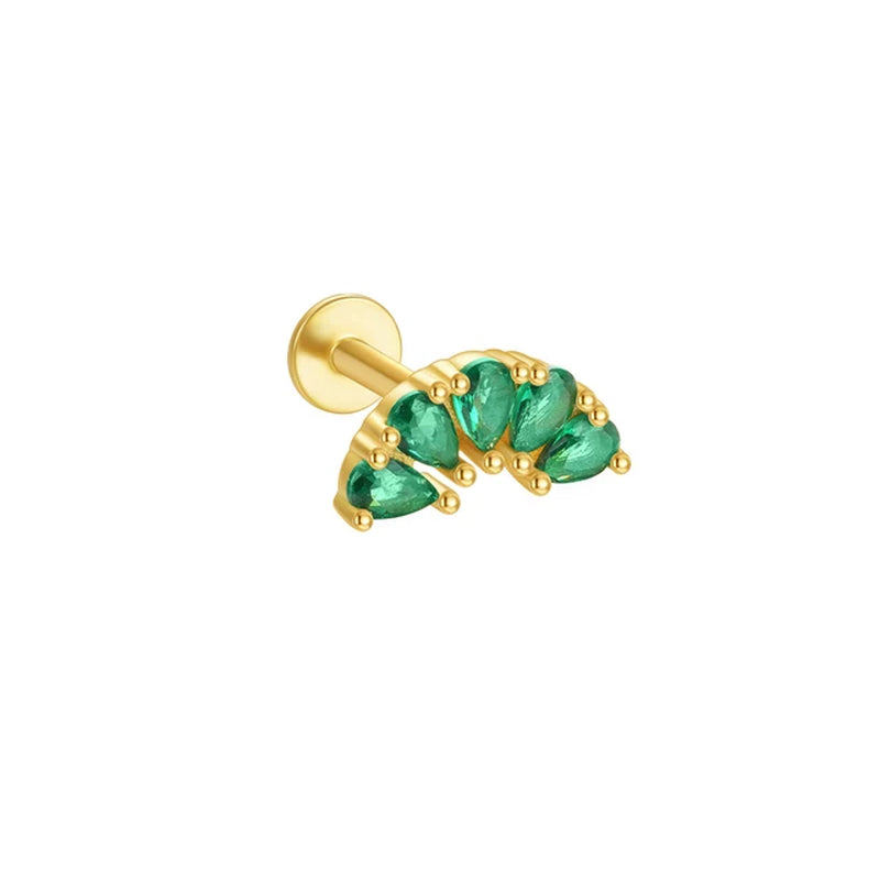 925 Silver Rhombus Zircon Stud Earrings-Gennys fashion