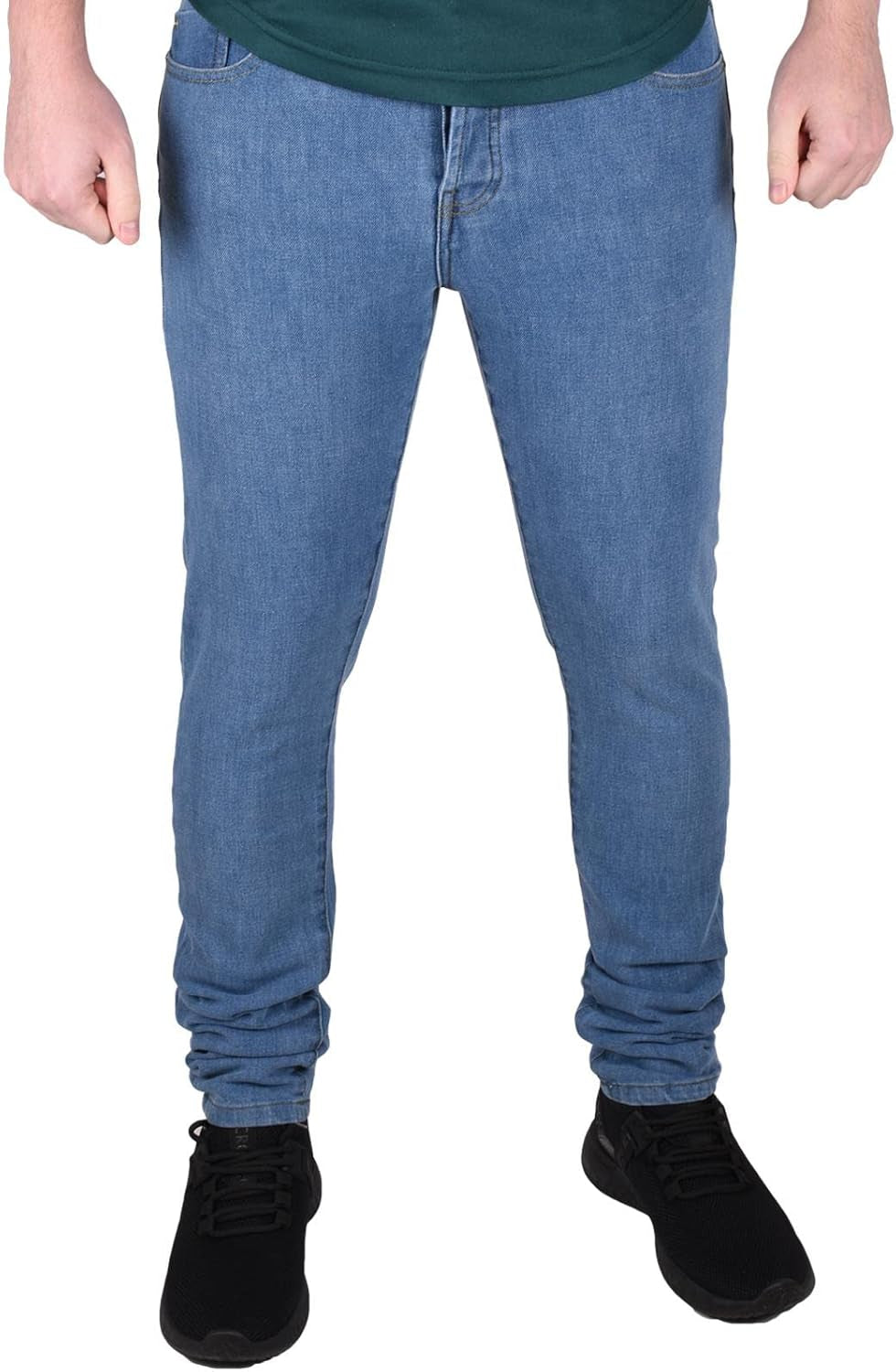 Mens Skinny Jeans Denim Pants Stretch Fit Men Trouser Button Fly Casual Bottom-Gennys fashion