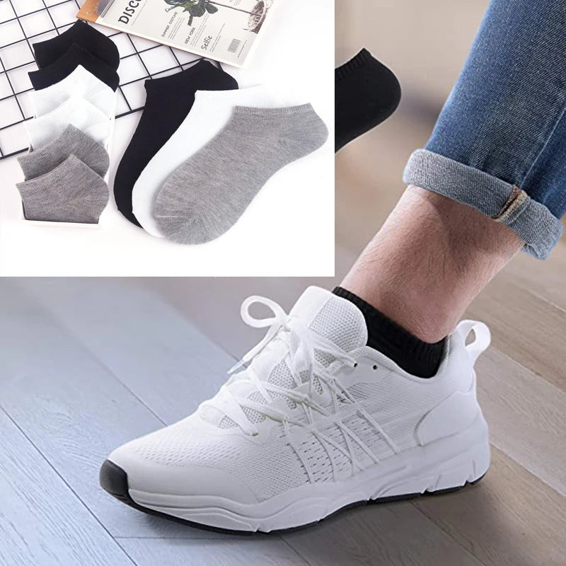 10 Pairs and 5Pairs Women'S Socks Solid Color White Black Ankle Socks Breathable Sports Comfortable Cotton Floor Socks for Women-Gennys fashion