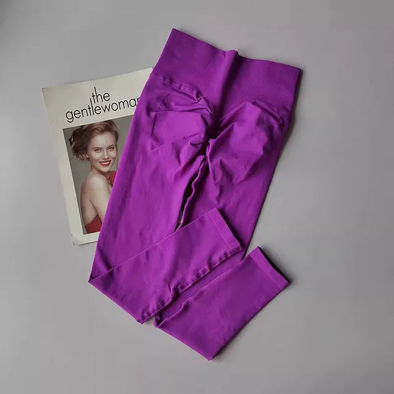 Seamless Sport Leggings High Waist Yoga Pants Sport Hip Lifting Yoga Leggings Running Quick Dry Peach Fitness Pants Sports Pants-Gennys fashion