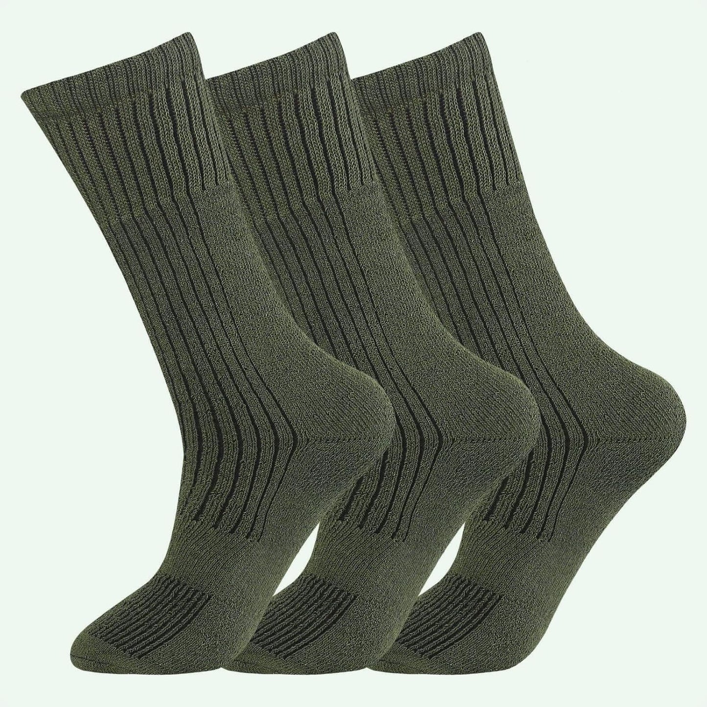 3 Pairs Mens Combat Military Army Medium Long Cushion Socks Warm Winter Thick Wool Blend Thermal Walking Patrol Hiking Boots Socks UK Size 6-11-Gennys fashion