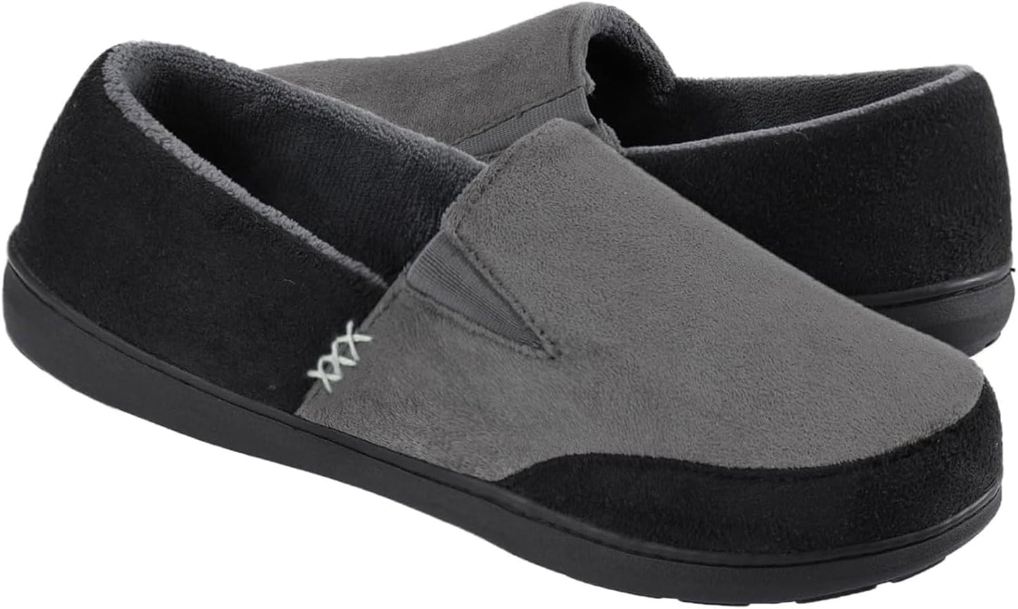 Men'S Wool Blend Closed-Back Slippers, Indoor/Outdoor Durable House Shoes with High-Density Foam-Gennys fashion