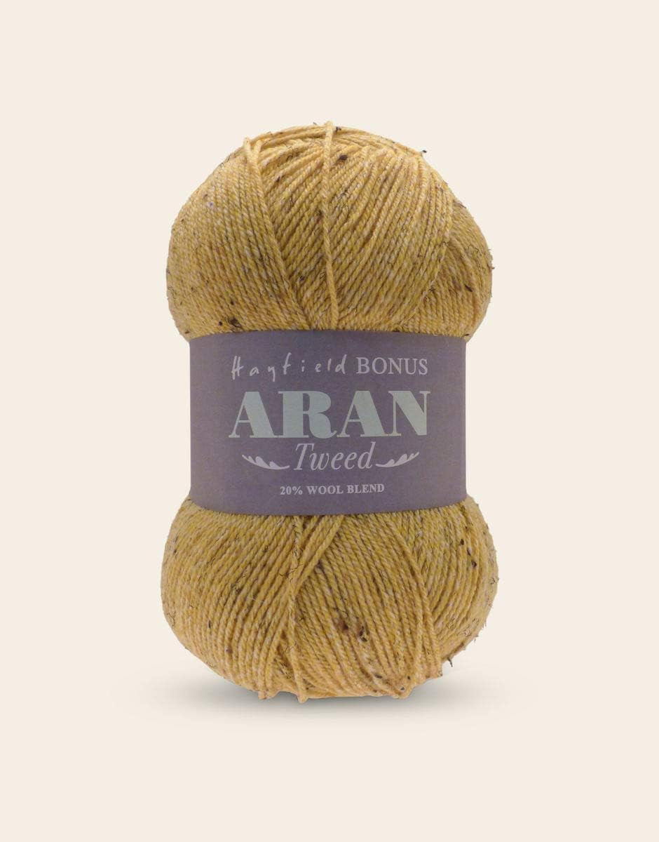 Hayfield Bonus Aran Tweed, Butterscotch (642), 400G by F011-0642-Gennys fashion