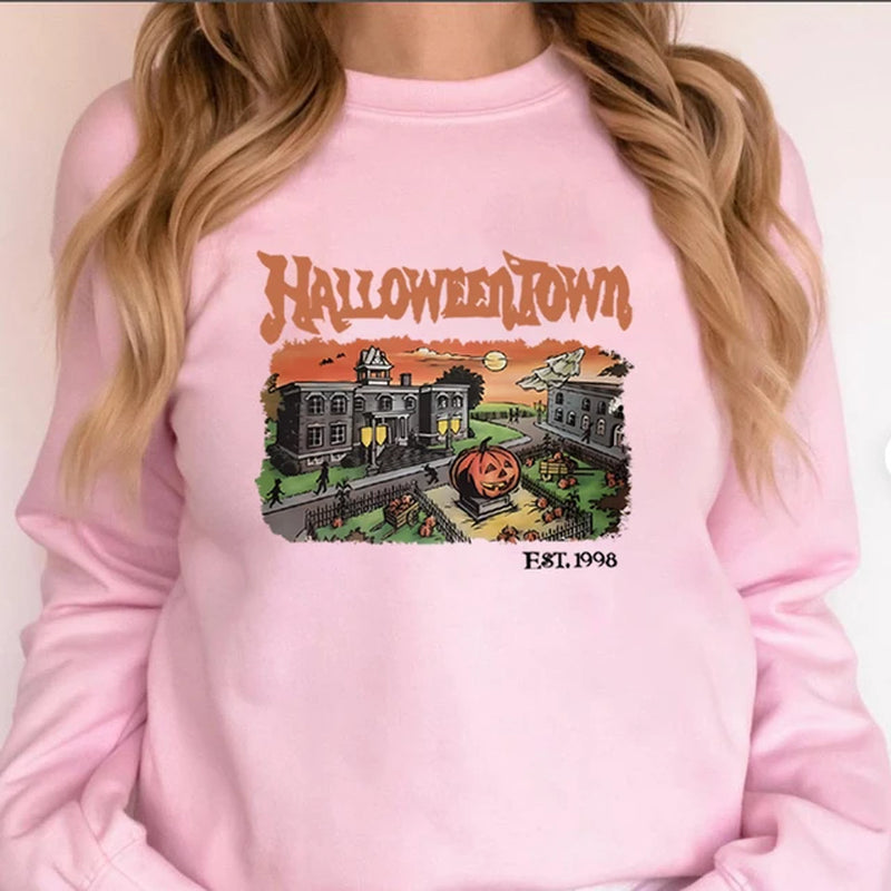 Retro Halloweentown 1998 Crewneck Sweatshirt Halloween Shirt Funny Halloween Party Sweater Fall Pumpkin Tshirts Halloween Gift-Gennys fashion