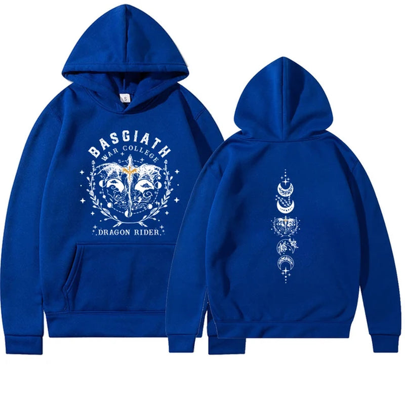 Fourth Wing Hoodie Basgiath War College Hooded Dragon Rider Sweater the Empyrean Series Sweatshirt Unisex Casual Hoodies-Gennys fashion