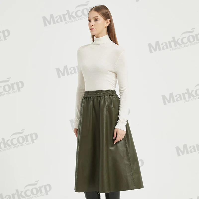 Markcorp Autumn/Winter New Half Skirt Retro High Waist Large Swing Umbrella Skirt High End Cotton Sheepskin A-Line Skirt-Gennys fashion
