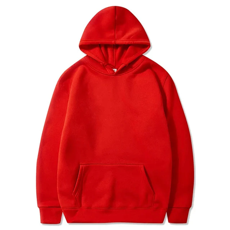 Men'S and Women'S Hooded Sweatshirts, Hip Hop Hooded, Monochrome, Fleece, Elasticity, Casual Pullover, Sportswear, New Fashion,-Gennys fashion