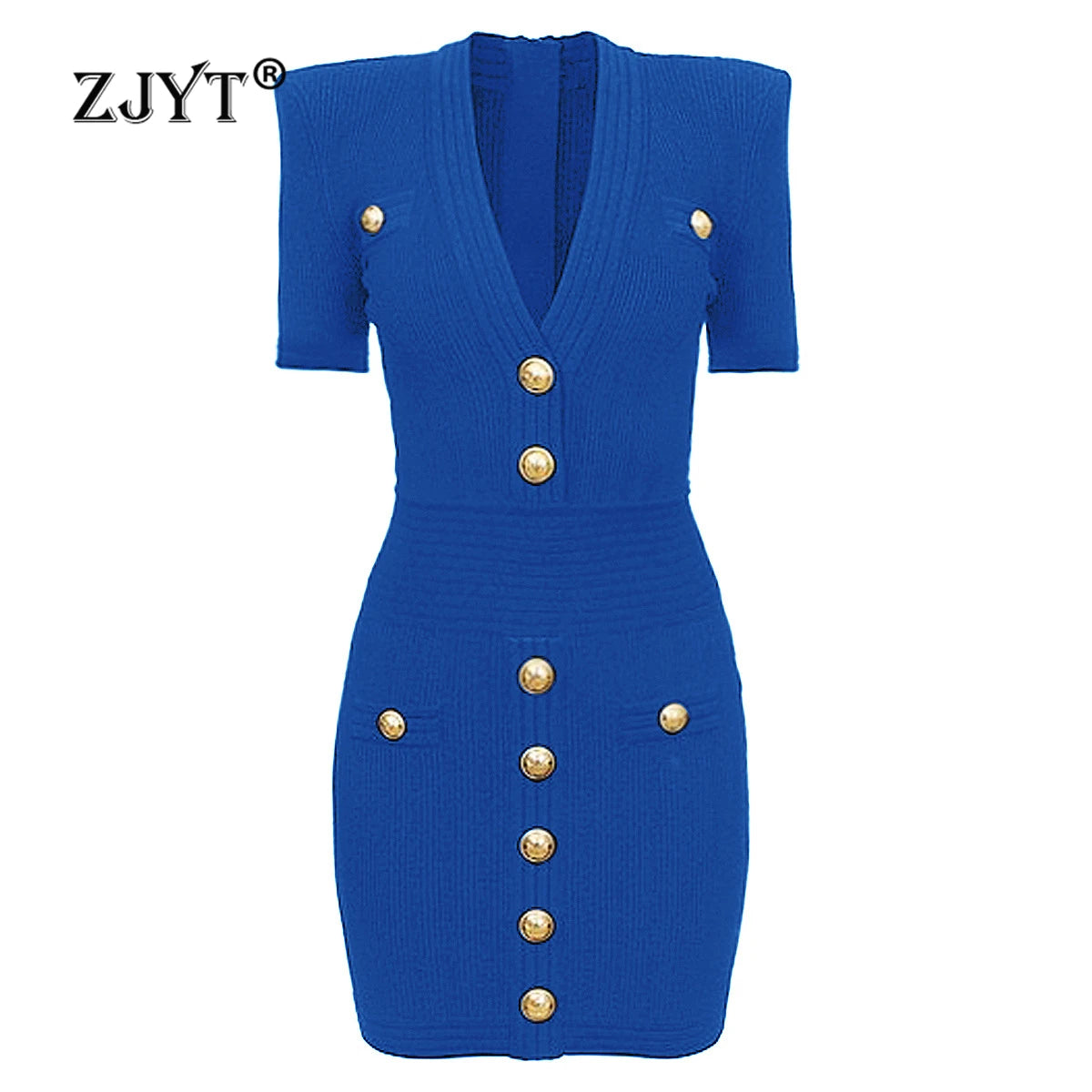 Elegant V Neck Knitting Sweater Dresses for Women Summer 2024 Short Sleeve Slim Fit Sheath Mini Party Dress Elegant Vestido-Gennys fashion