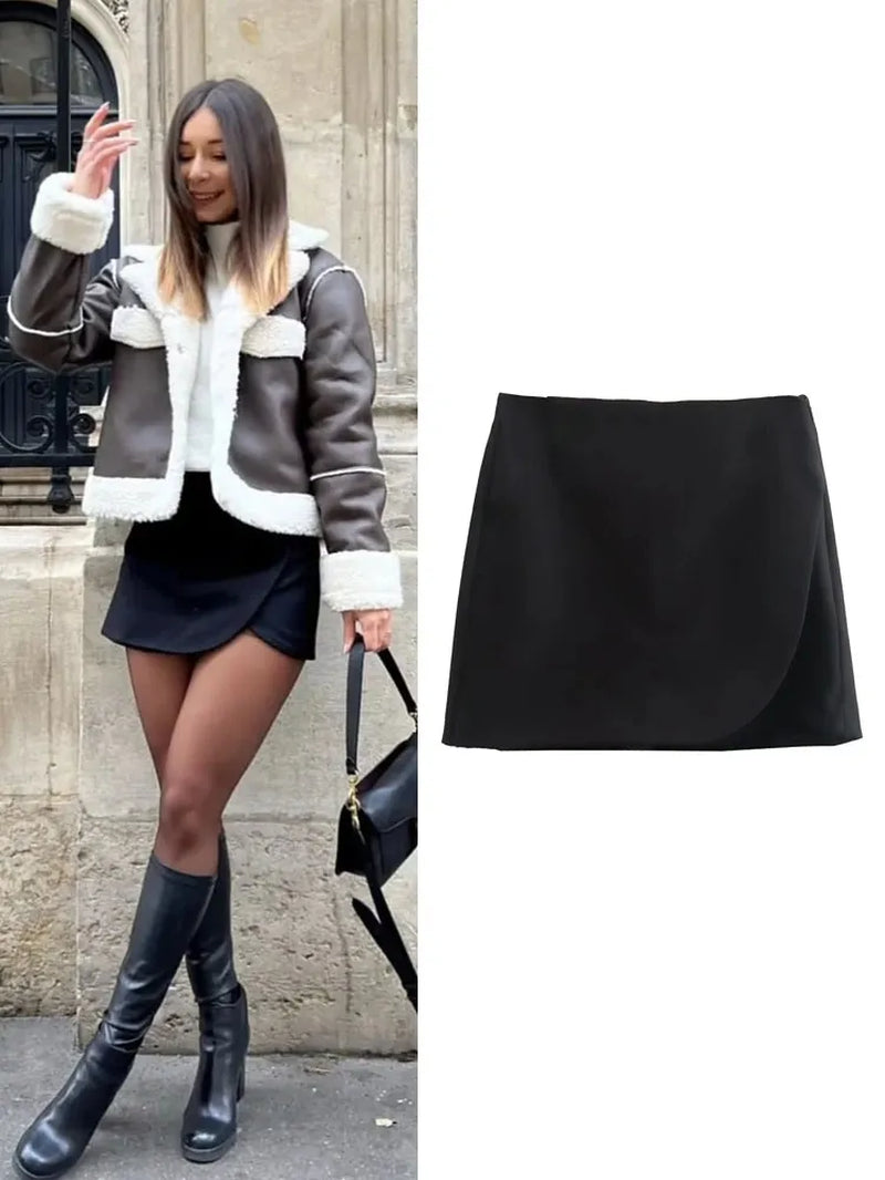Black Pink Sex Mini Skirt Shorts Woman High Waist Shorts Women'S Summer Shorts Autumn Fashion Wrap Shorts Skirt-Gennys fashion