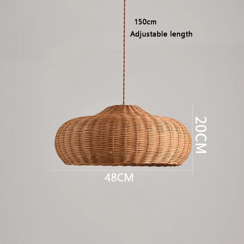 Southeast Asia Rattan Chandelier Cafe Creative Handmade Staircase Lights Vintage Lampshade Restaurant Bar Bird'S Nest Lighting-Gennys fashion