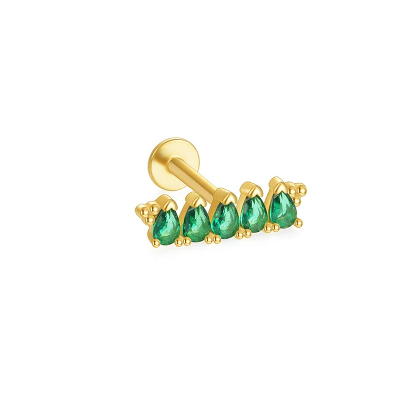925 Silver Rhombus Zircon Stud Earrings-Gennys fashion